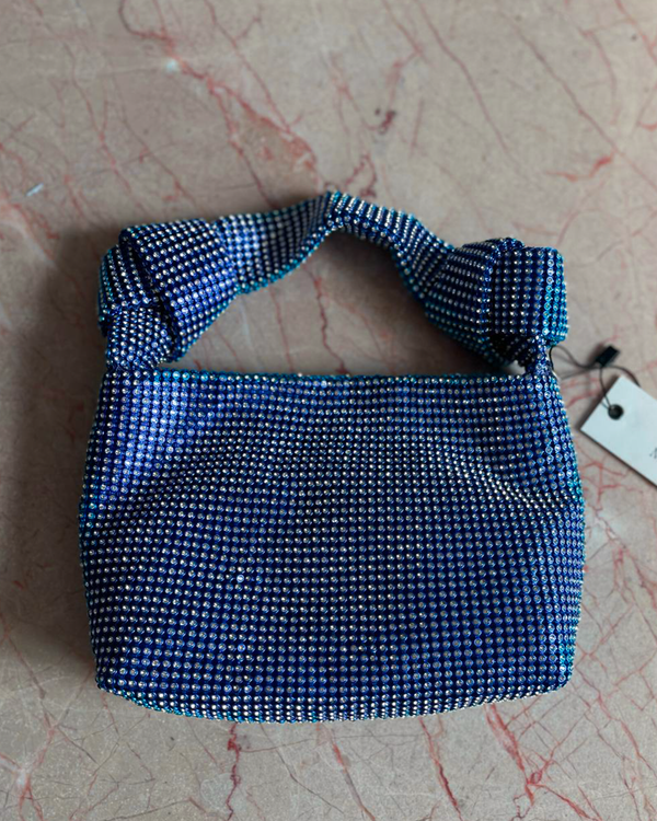 Mini Disco Diamanté Bag - Blue