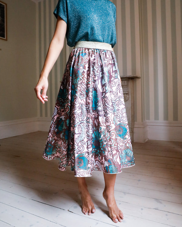 Paisley Odette Silk Satin Skirt