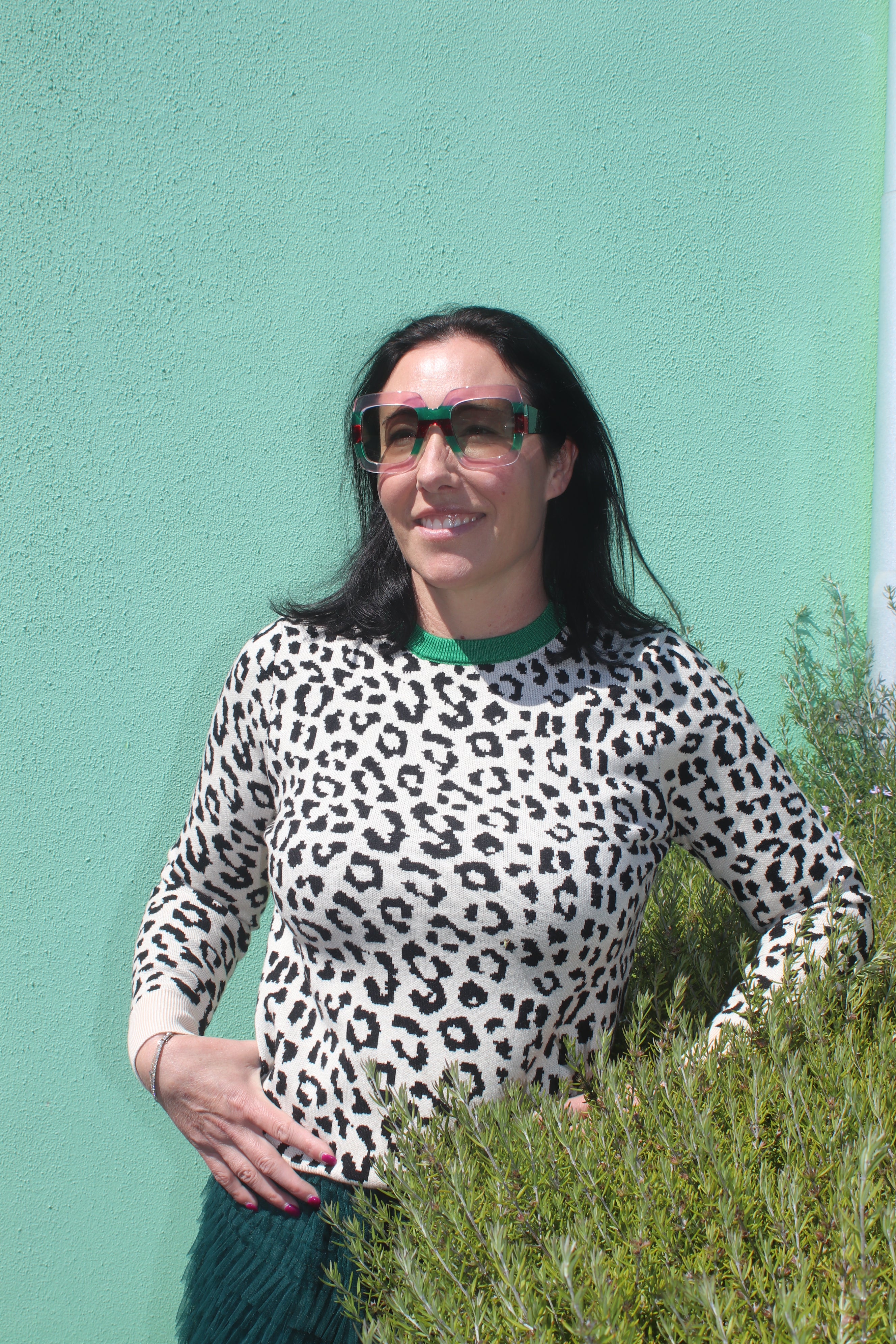 Animal Knit - Green Neck