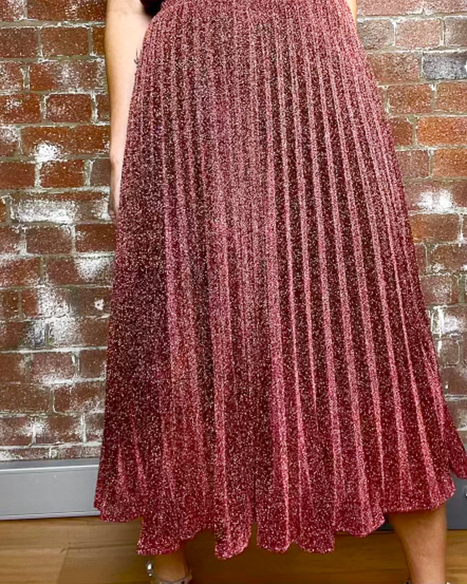 Elsie Shimmer Skirt - Rose