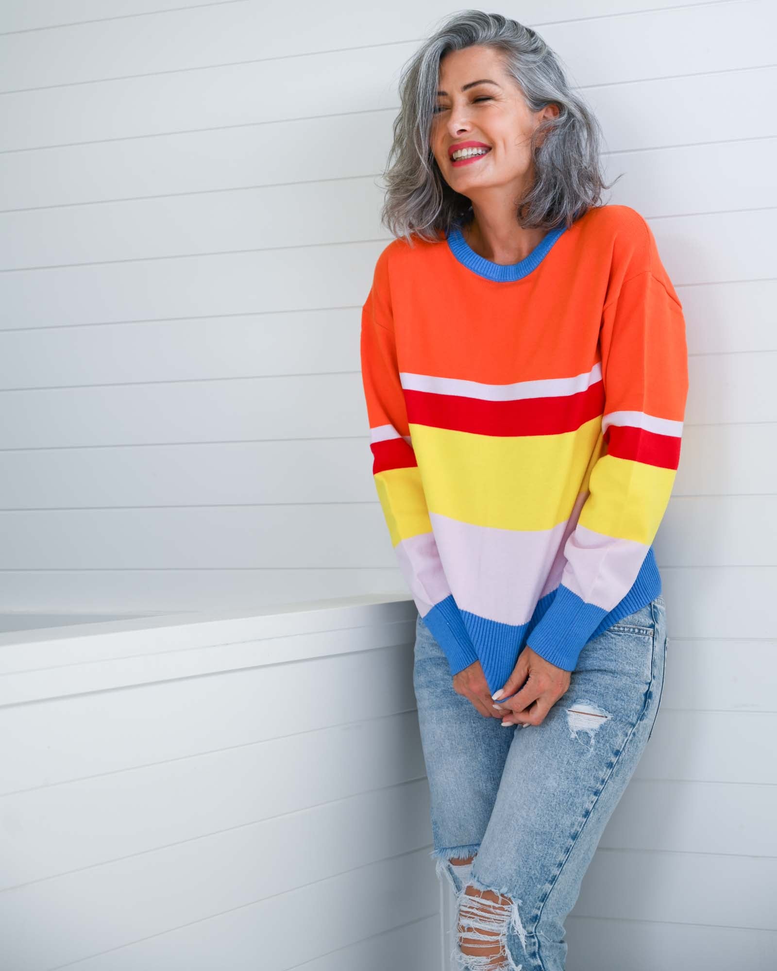 Splice Knit Jumper - Blue