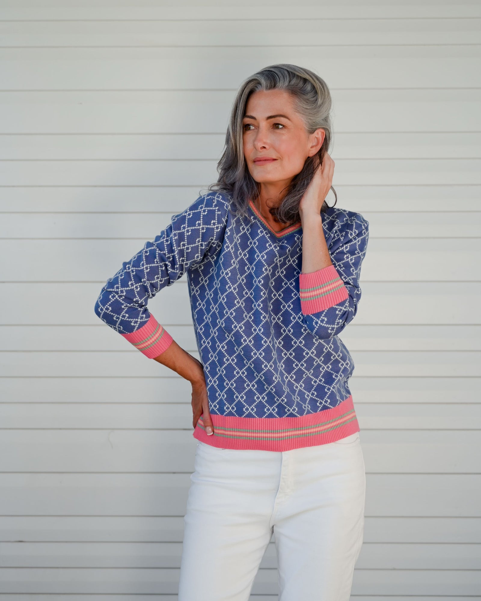 Frankie's Forever Knit - Denim and Watermelon