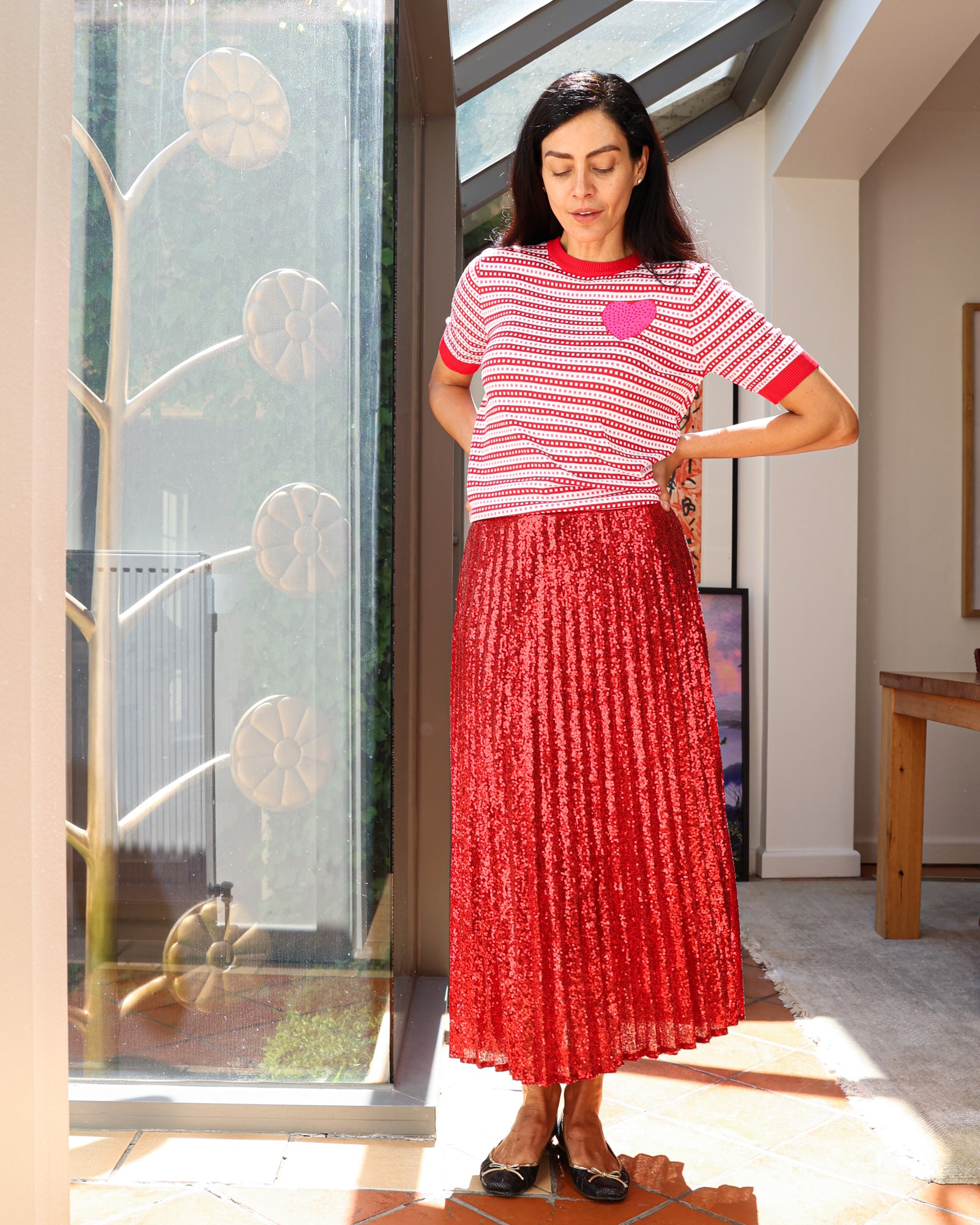 Sailor Stripe Top - Pink Heart I