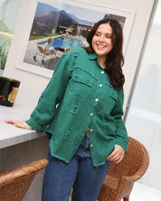 Weekender Denim Shirt - Palm Green