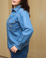 Essential Denim Shirt - Silver Stars