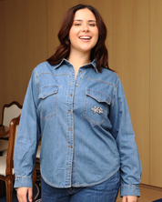 Essential Denim Shirt - Silver Stars