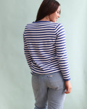 Lucky Stripe Knit Jumper - Blue and White