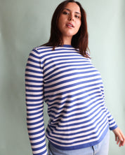 Lucky Stripe Knit Jumper - Blue and White