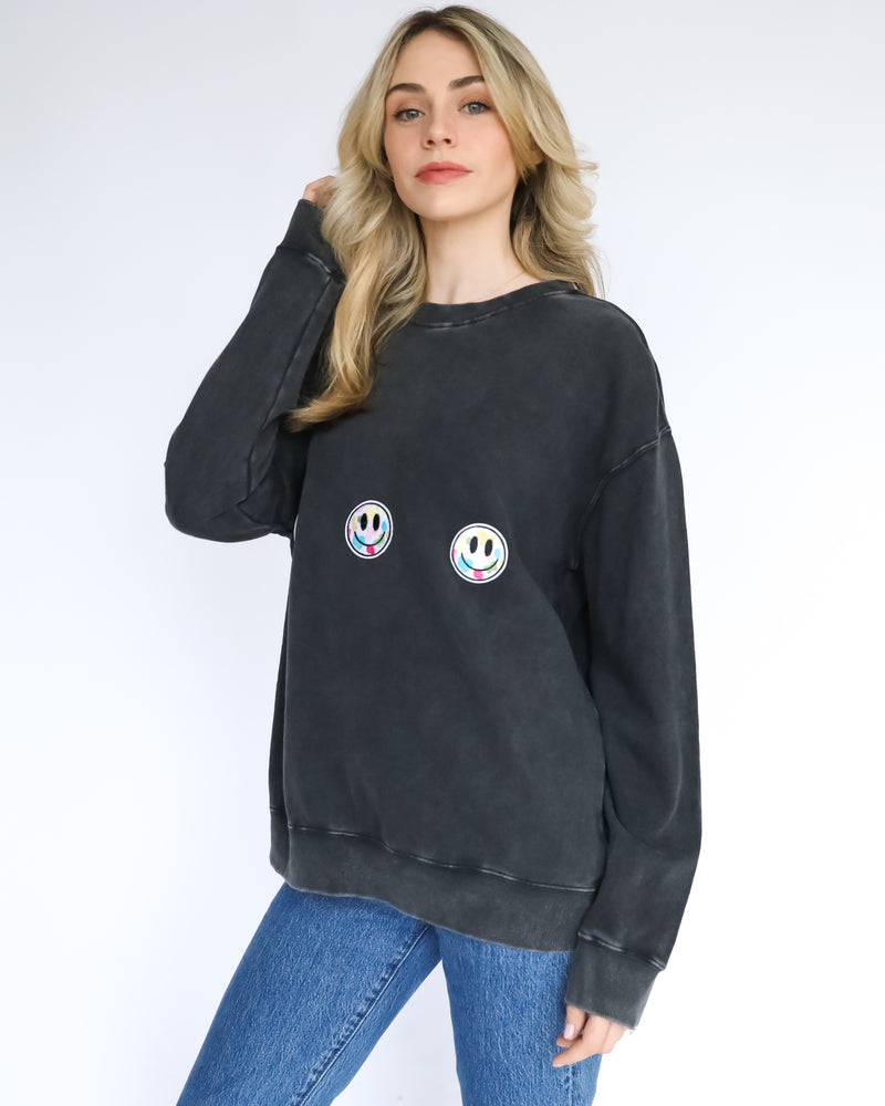 Acid Crew Sweat Jumper - Camo Smileys