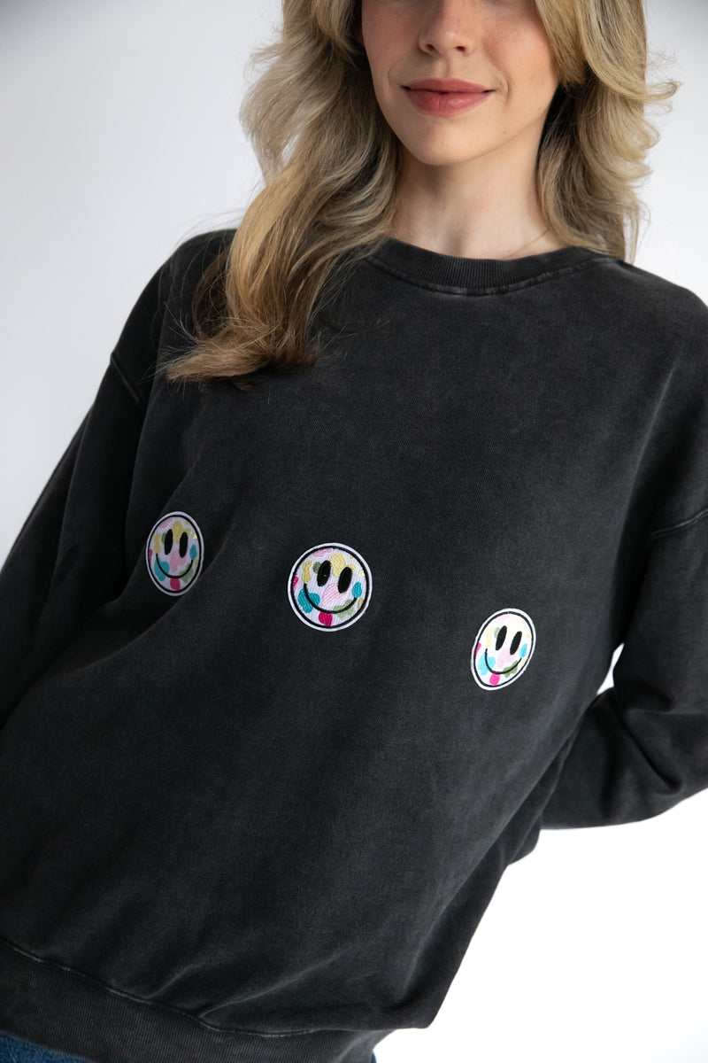 Acid Crew Sweat Jumper - Camo Smileys