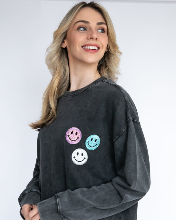 Acid Crew Sweat Jumper - Sparkly Smile