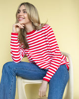 Lucky Stripe Knit Jumper - Red and White