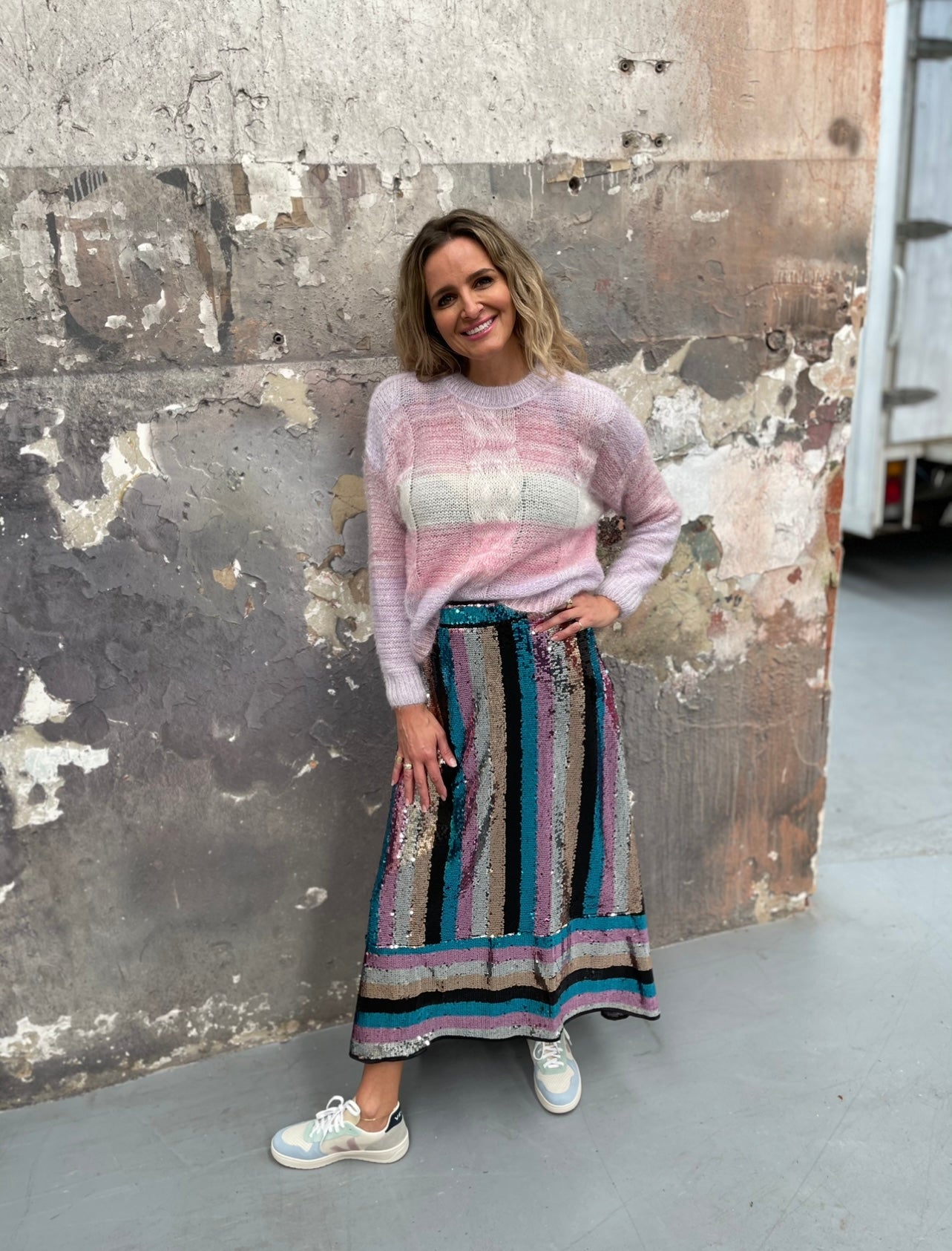 Electric Sunset Sequin Skirt
