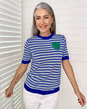 Sailor Stripe Top - Green Heart