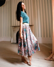 Paisley Odette Silk Satin Skirt