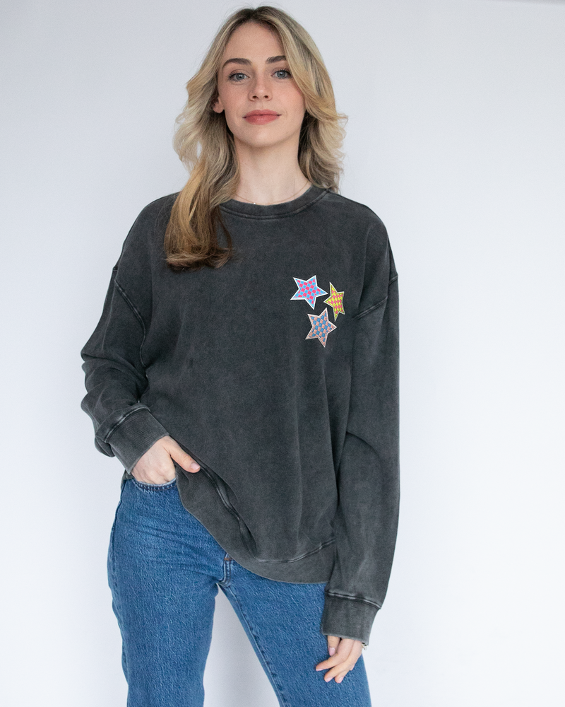 Acid Crew Sweat Jumper - Checkered Star