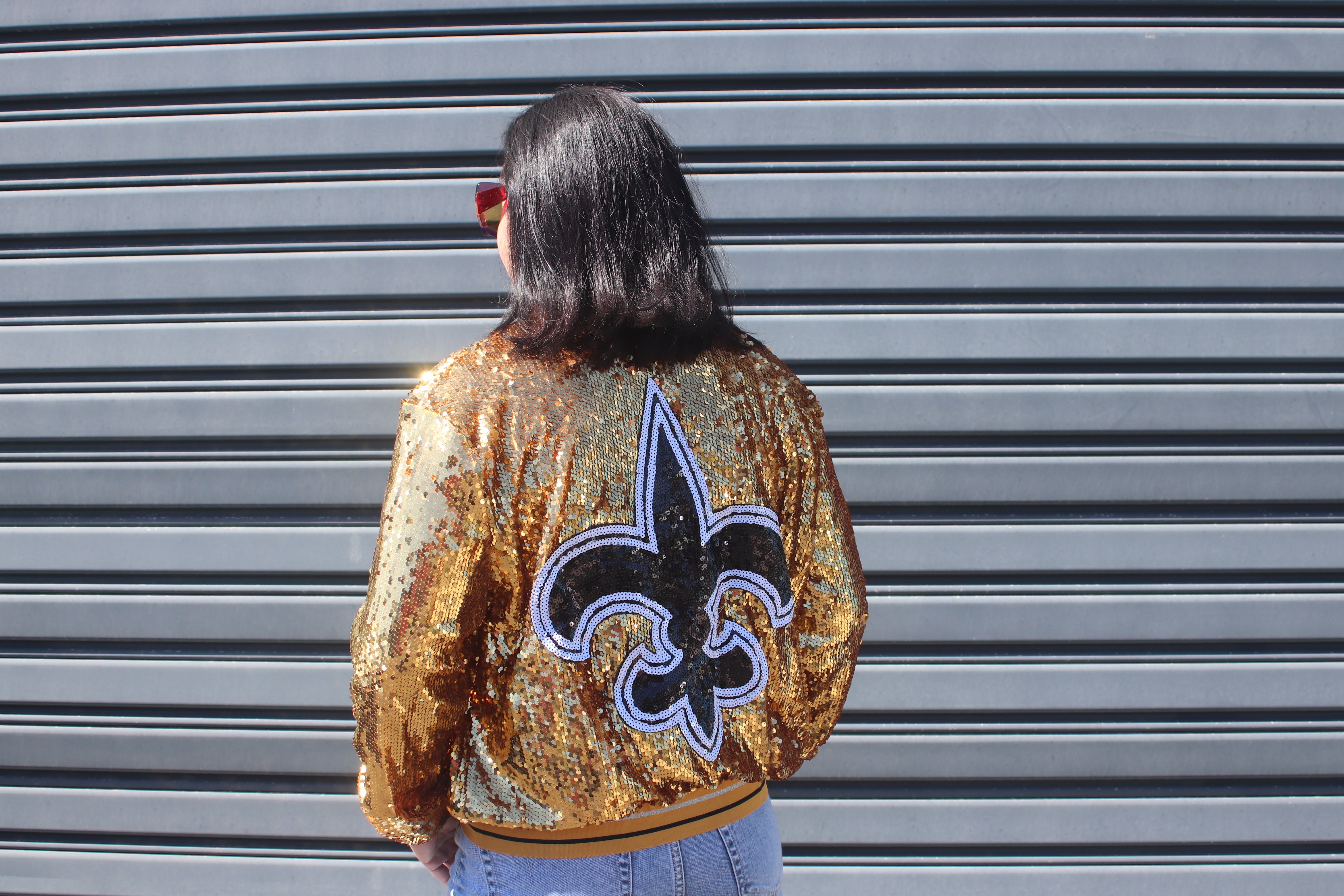 Sequin Bomber Jacket - Gold