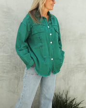 Weekender Denim Shirt - Palm Green