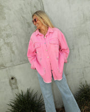 Weekender Denim Shirt - Peony Pink