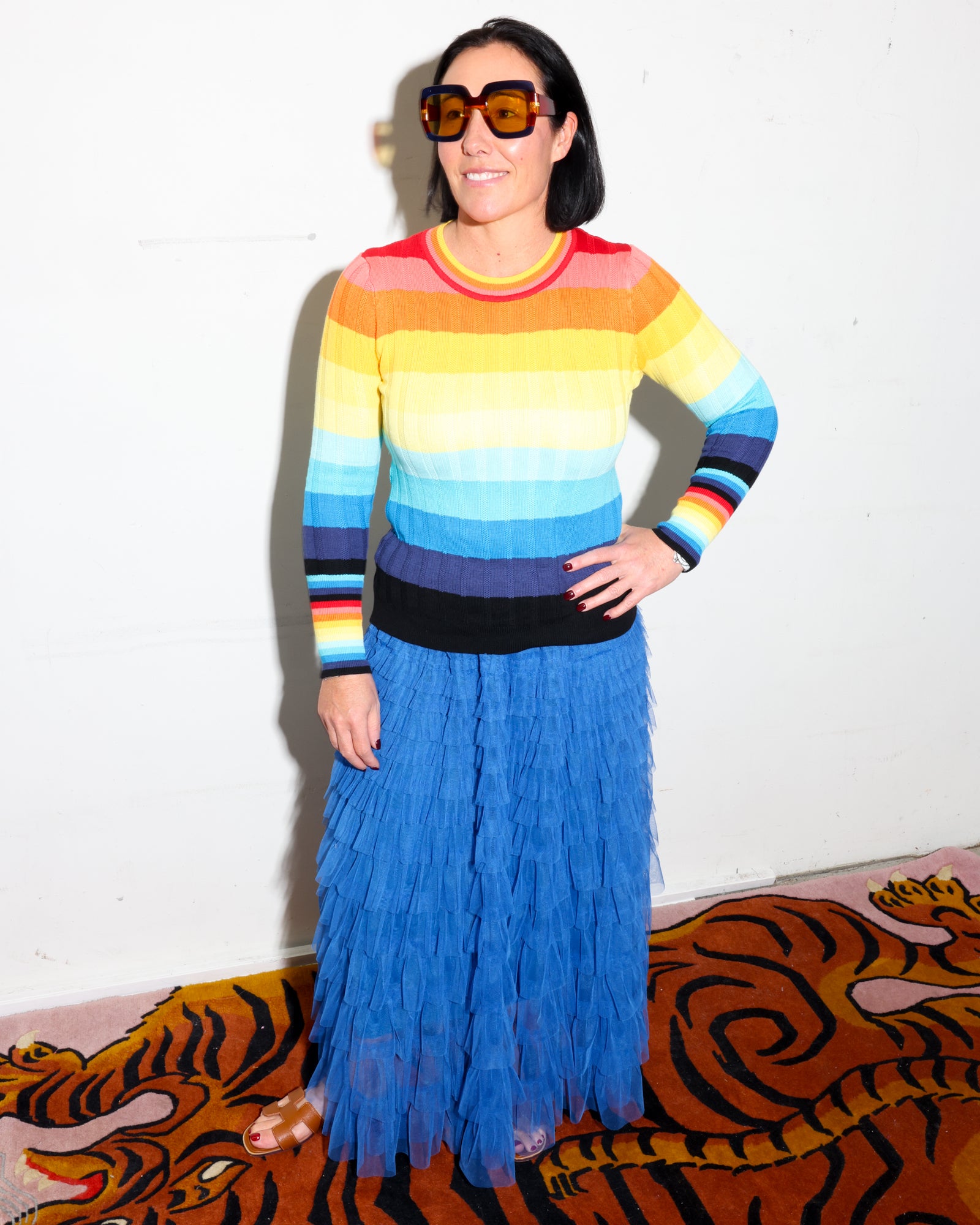 Rainbow Rib Long Sleeve Top