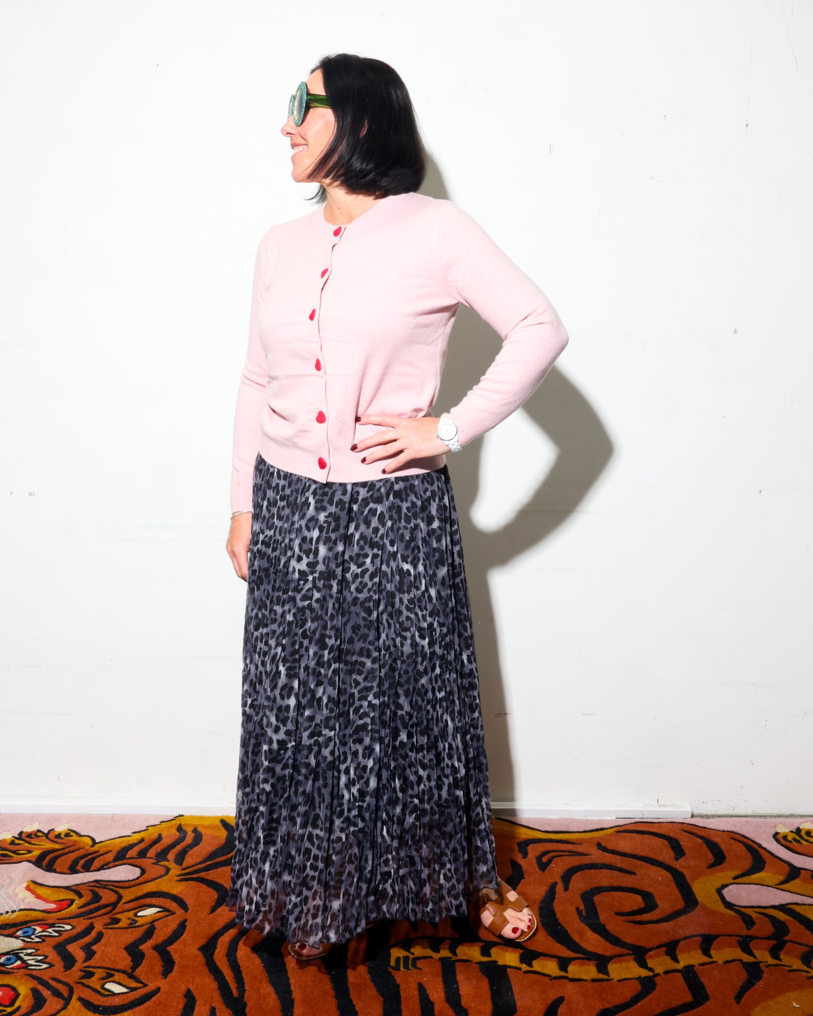 Amour Long Sleeve Cardigan in Pale Pink