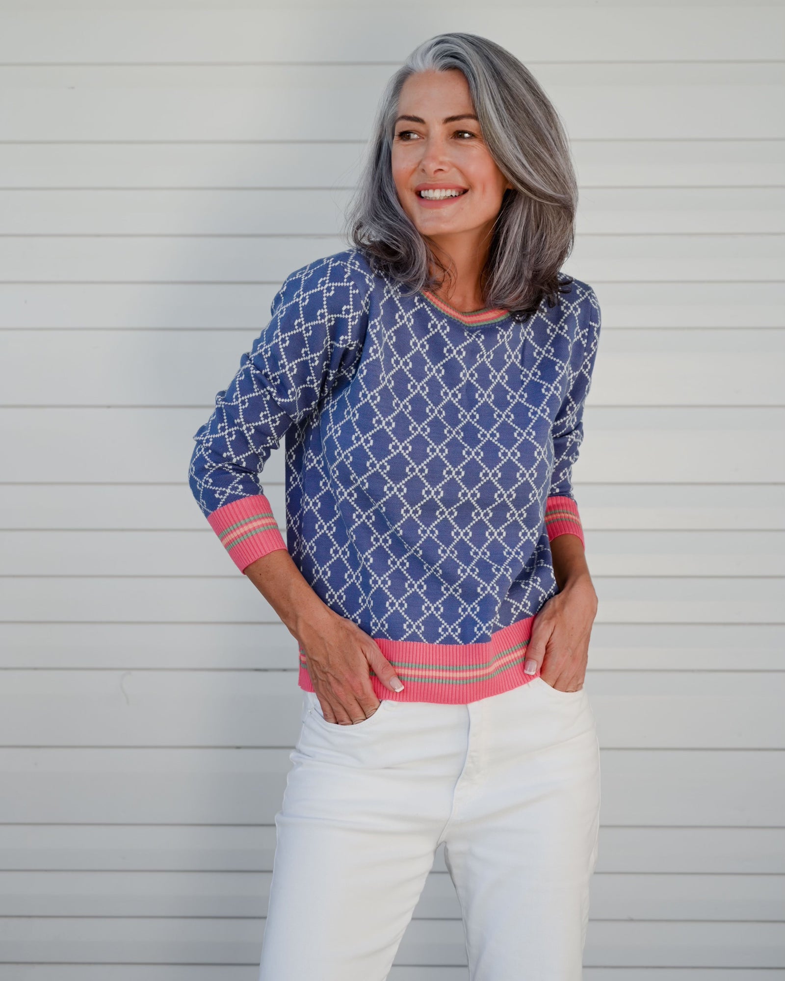 Frankie's Forever Knit - Denim and Watermelon