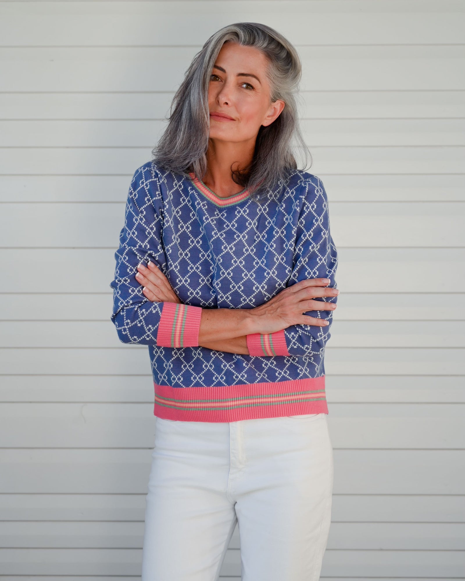 Frankie's Forever Knit - Denim and Watermelon