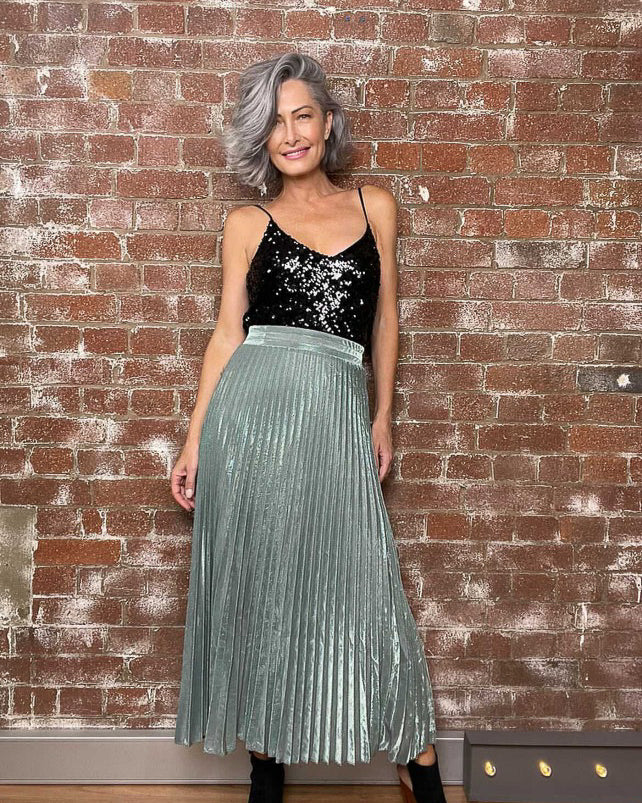 Polly Pleated Skirt - Sage