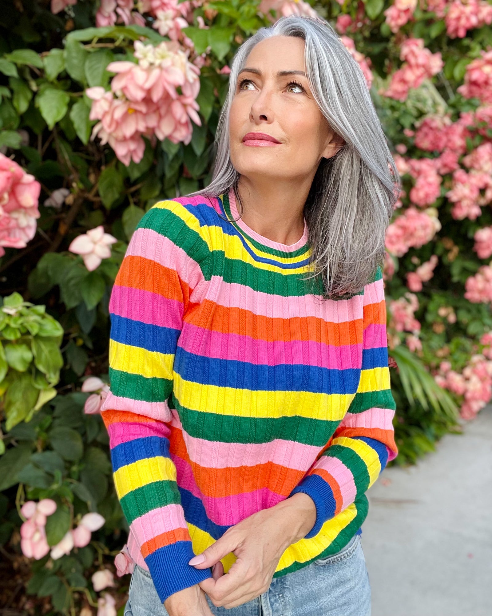 Fiesta Stripe Rib Long Sleeve Top