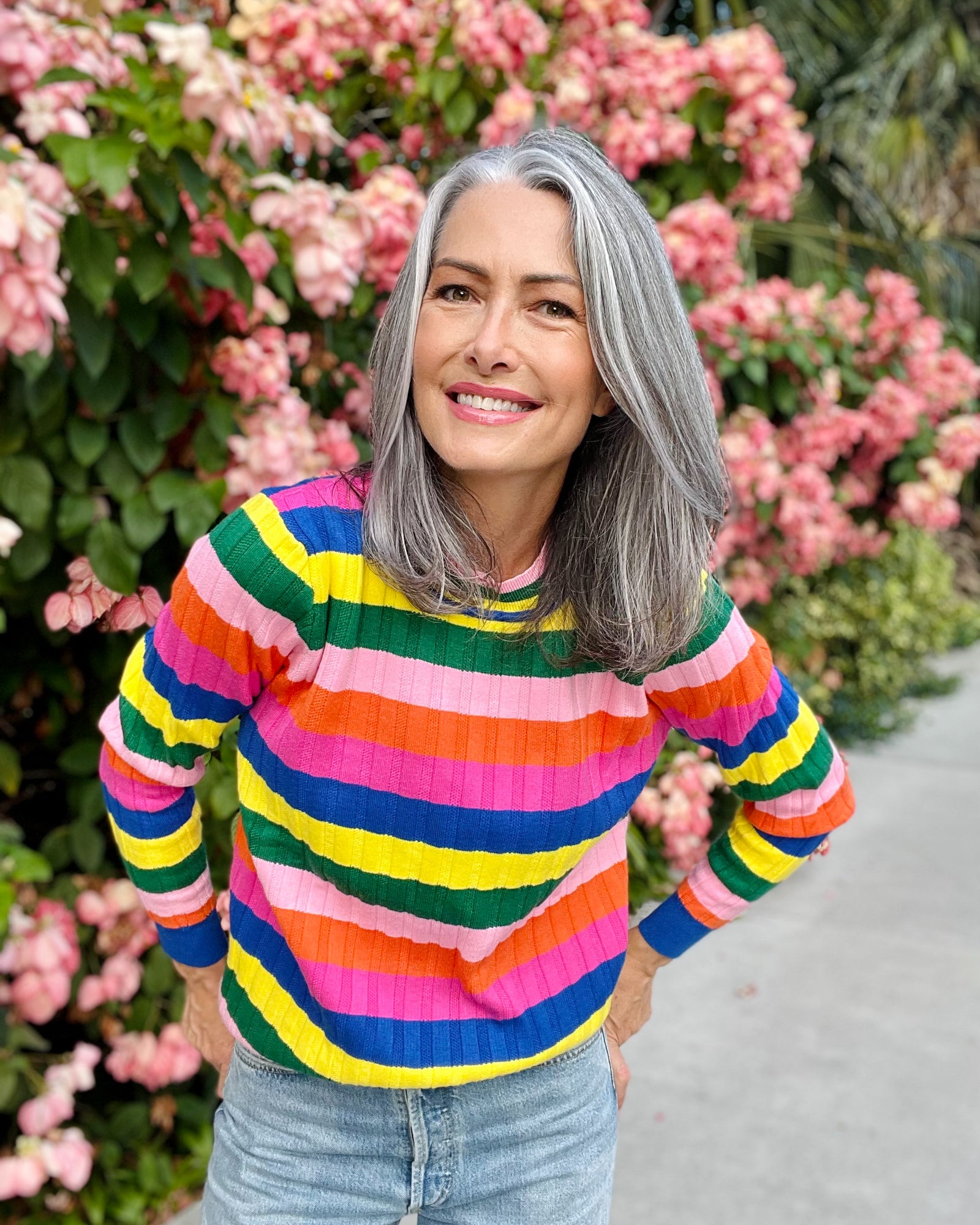 Fiesta Stripe Rib Long Sleeve Top